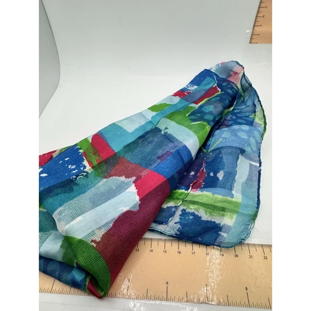 Colorful Sheer Floral Scarf Made‎ In Italy 20